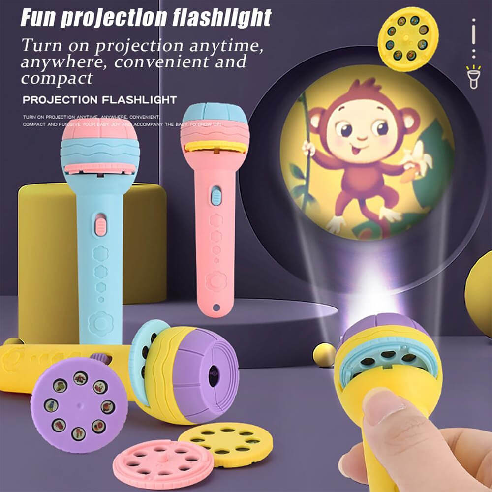 Childrens Slide Projector Torch With 1 Reels Slide | Dinosaur & Animal Patterns | Bedtime Night Light | Educational Toy