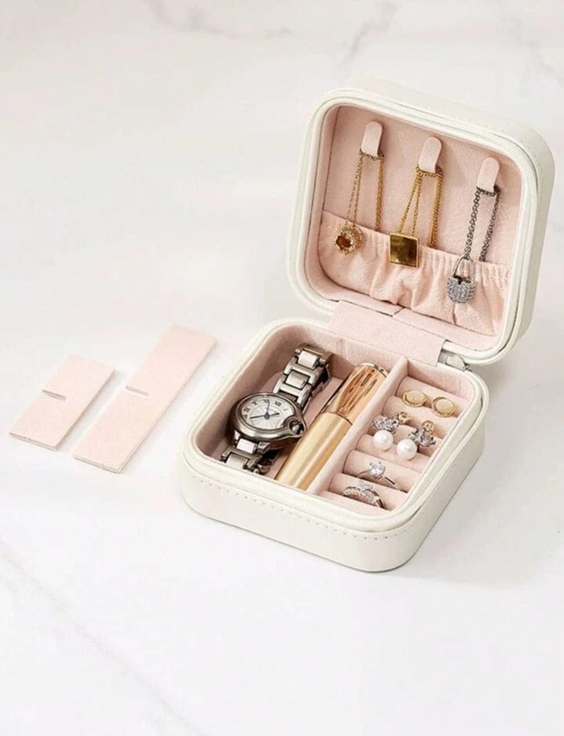QSJ-178 Mini Jewelry Organizer Compact Storage Box, Elegant and Practical Accessory for Women- RANDOM COLOUR