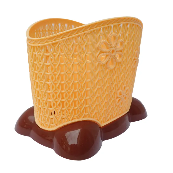 3-Compartment Dinnerware & Cutlery Organizer Basket (Random Color) - Image 3