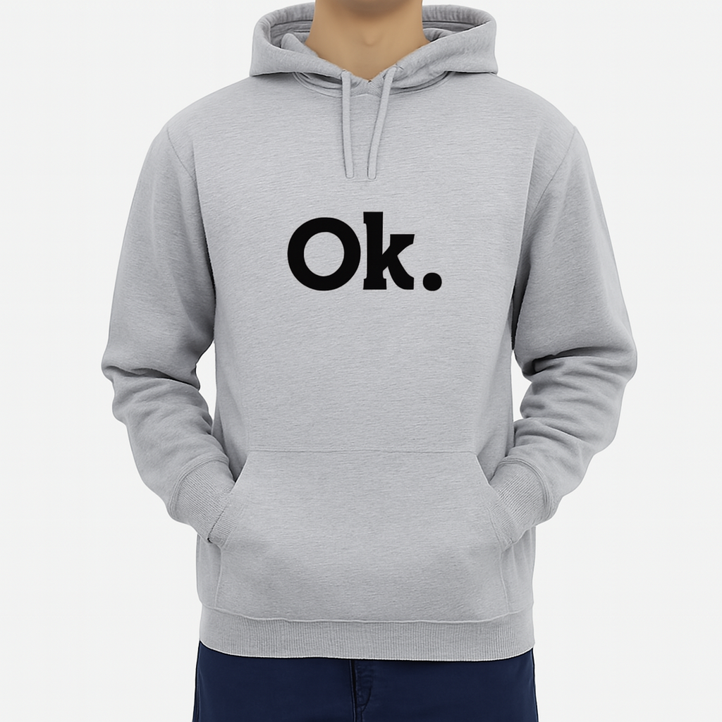 New Summer Collection Full Grey Hoodie OK Printed For Girls And Boys - Image 2