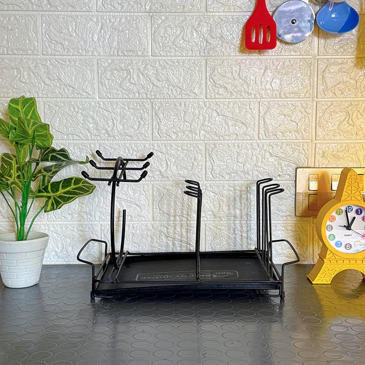Durable Metal Cup & Glass Stand Rack Space-Saving Countertop Organizer for Mugs, Cups, Plates & Glasses (Kitchen Drying Holder) - Image 3