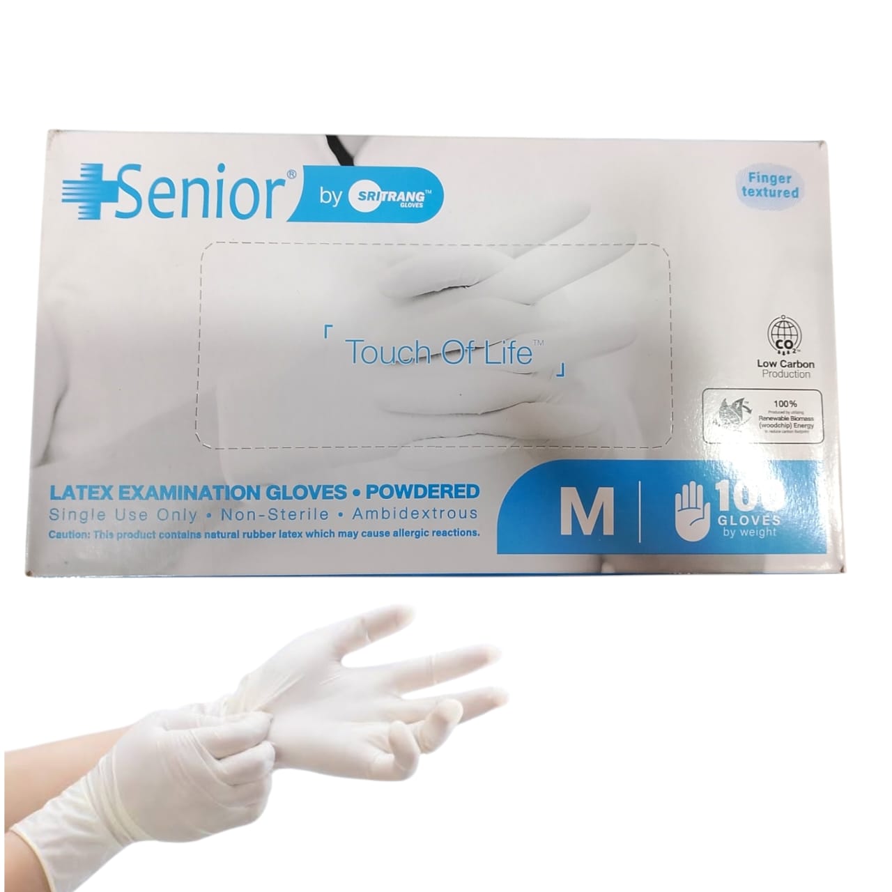 Senior Latex Examination Powdered Gloves 100 Pcs Box, Premium Quality Disposable Medical Gloves For Professional Use, White Color - Image 3