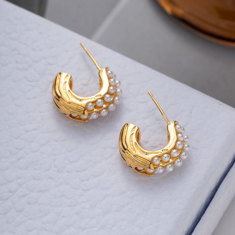 ZJX-169 Pearl Bali Elegant Korean Style Earrings, Stylish Fashion Jewellery for Women - Image 2