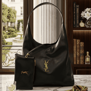 Luxury YSL Imported Tote Bag (Large Capacity)  High-Quality Black Leather Shoulder Bag with Pouch | Premium Designer Bag( without box)