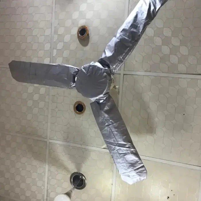 Universal Ceiling Fan Blade & Motor Cover Set Dustproof, Washable Fabric Protection for Home & Office Fans - Image 3