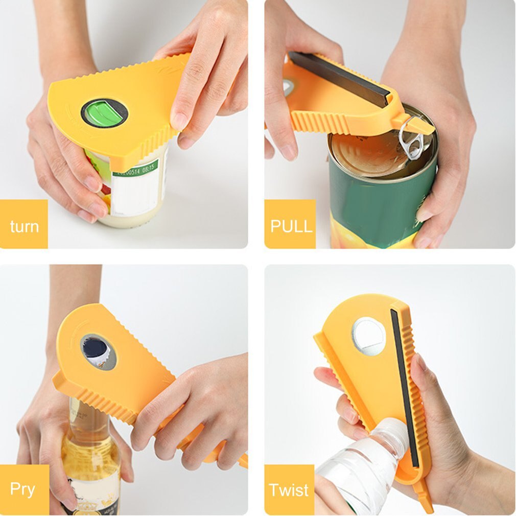 Multifunction Manual Can & Bottle Opener Non-Slip Lid & Jar Opening Tool - Image 4