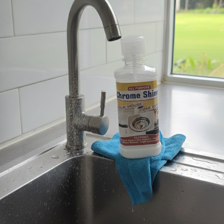 All Purpose Chrome Shine Cleaner 200ml Powerful Stain, Rust And Grease Removal For Bright And Shiny Stainless Steel Surfaces - Image 3