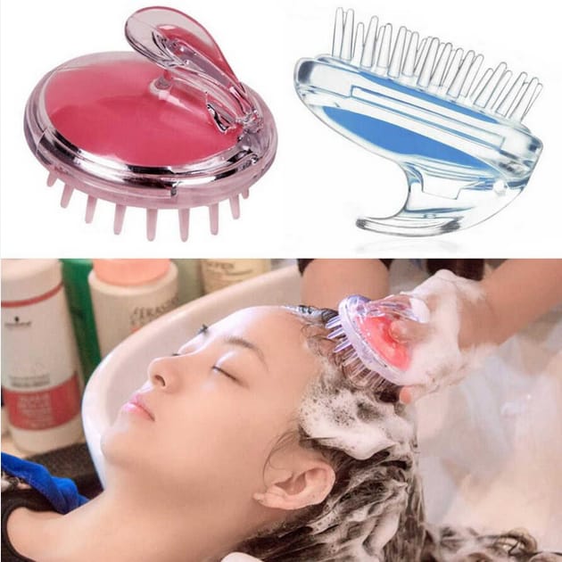 Hair Wash Brush & Scalp Massage Comb Anti-Dandruff Haircare Brush with Soft Silicone Bristles - Image 3
