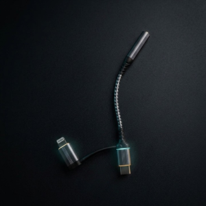 Original 2-in-1 Type-C and Lightning to 3.5mm Headphone Jack Adapter Dual Connector Handfree Audio Converter Direct Plug and Play No Bluetooth Required