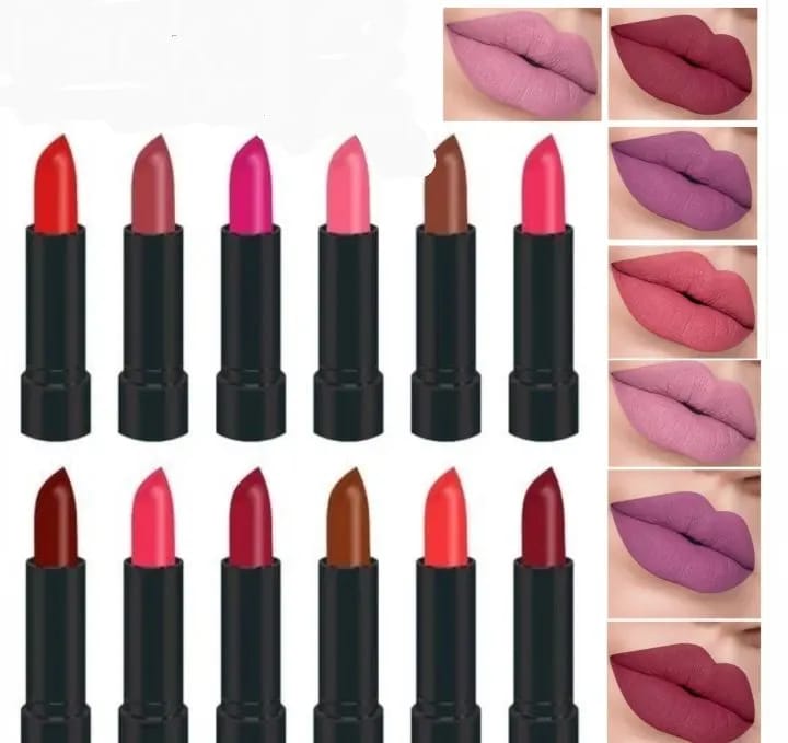 12 Pcs High Pigmented Matte Lipstick Set Long Lasting Smooth Texture Lip Color Collection For Bold And Beautiful Looks - Image 3