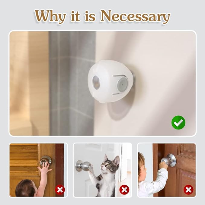 2 pcs door knob cover Baby Safety Door Knob Covers Doorknob Locks Child Children Kids Proof(random color ) - Image 3