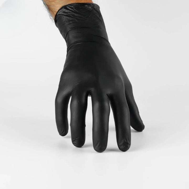 Safety Fine Black Nitrile Gloves  Powder-Free, Disposable  Box of 100 - Image 5