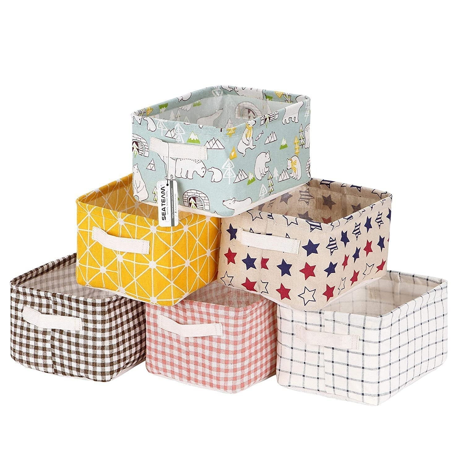 Foldable Desktop Storage Basket | Waterproof Cotton Linen Organizer - Image 4