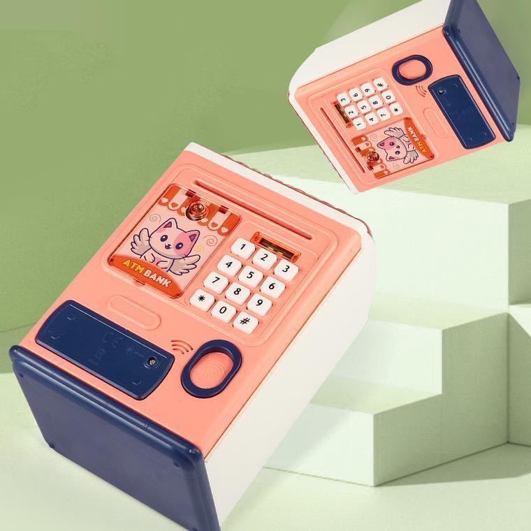 Creative Money Box ATM Machine | Password & Fingerprint Protection | Kids Savings Bank | Music & Auto Roll ( Random Colour And Design) - Image 2