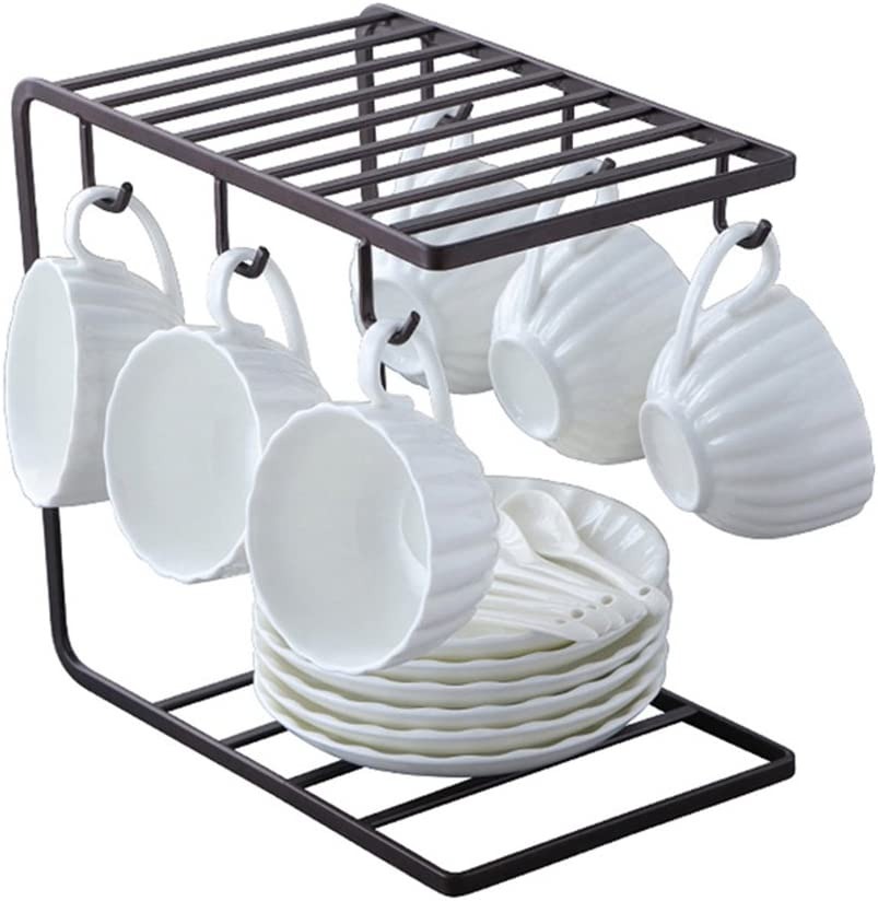Metal Mug Stand Holder Tree Rack Modern Space-Saving Mug Organizer with Smooth Hooks for Kitchen & Coffee Corner Decor