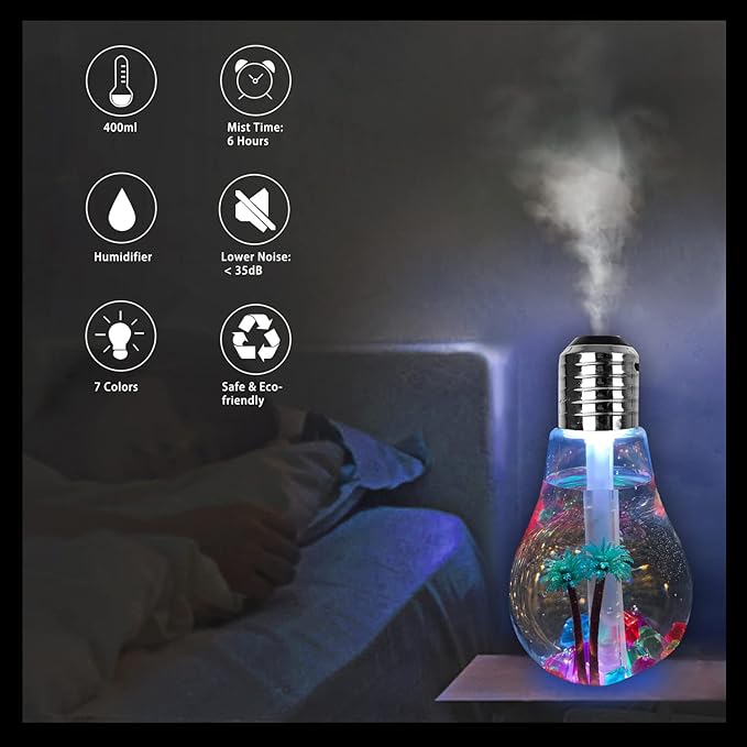 USB Air Humidifier | Bulb Humidifier Lamp Shape - Image 4