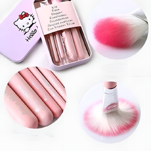 07 PCs Kitty Style Brushes  Makeup Brush Set | Complete Brush Kit for Professional and Beginner (Pink Color)