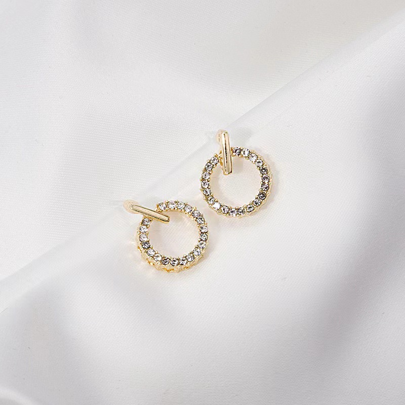 ZVT-168 Circle Zircon Korean Earrings Elegant Fashion Jewellery, Stylish Accessory for Women - Image 3
