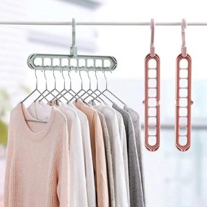 Magic Hanger Multipurpose 9 Hole Space Saving Closet Organizer  Multicolor