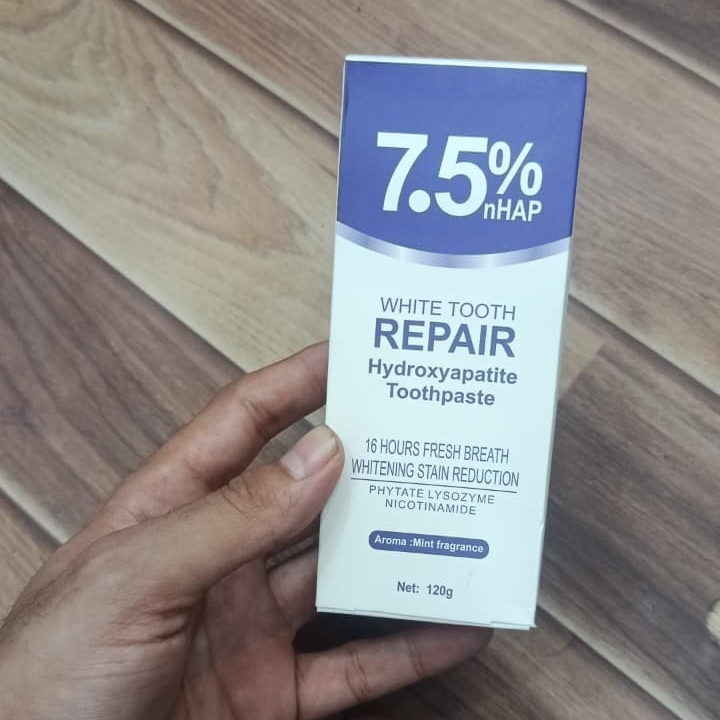 7.5% nHAP White Tooth Repair Toothpaste Hydroxyapatite Enamel Strengthening & Whitening Formula (120g) - Image 3