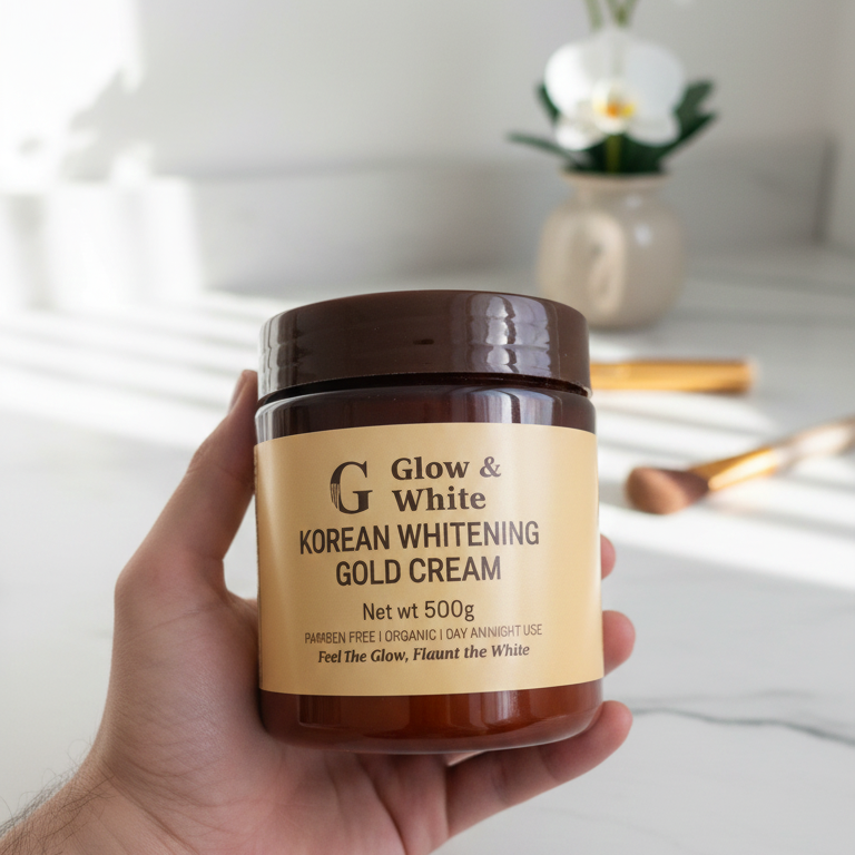 Glow & White Korean Whitening Gold Cream for radiant, bright, and nourished skin care. - Image 2