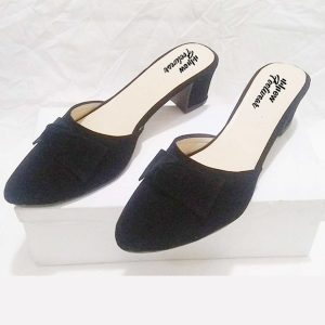 Stylish Velvet Tie Knot Heel Pump Shoes for Women 2 Inch Comfortable Party & Casual Wear Footwear