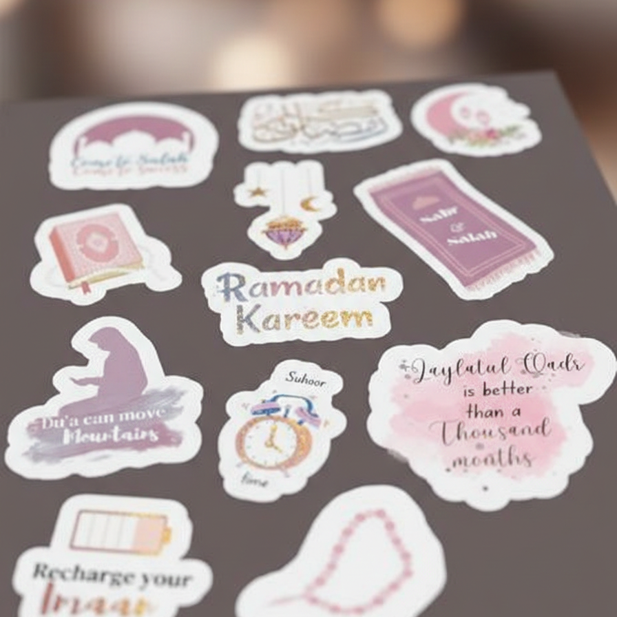 Ramadan Mubarak Sticker Pack 12 Uncut Decorative Stickers - Image 4