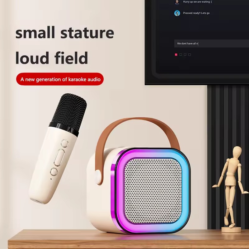K12 Portable Bluetooth Speaker with Wireless Mic | RGB LED Lights - Image 2