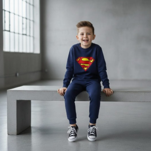 Superman Printed Sweatshirt & Pajama Trouser Tracksuit for Kids