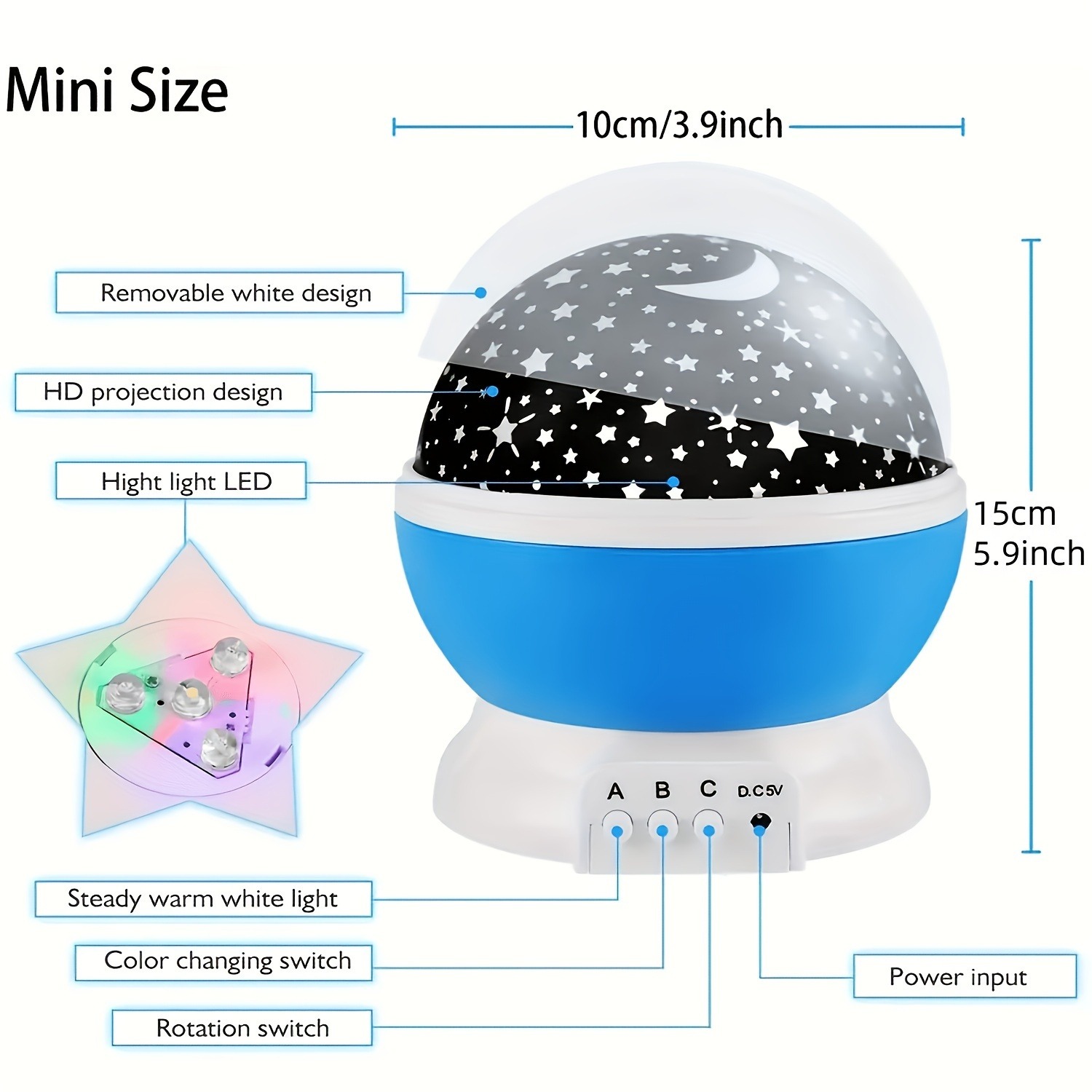 360° Rotating Star Master Projection Lamp | USB/Battery Operated - Image 4