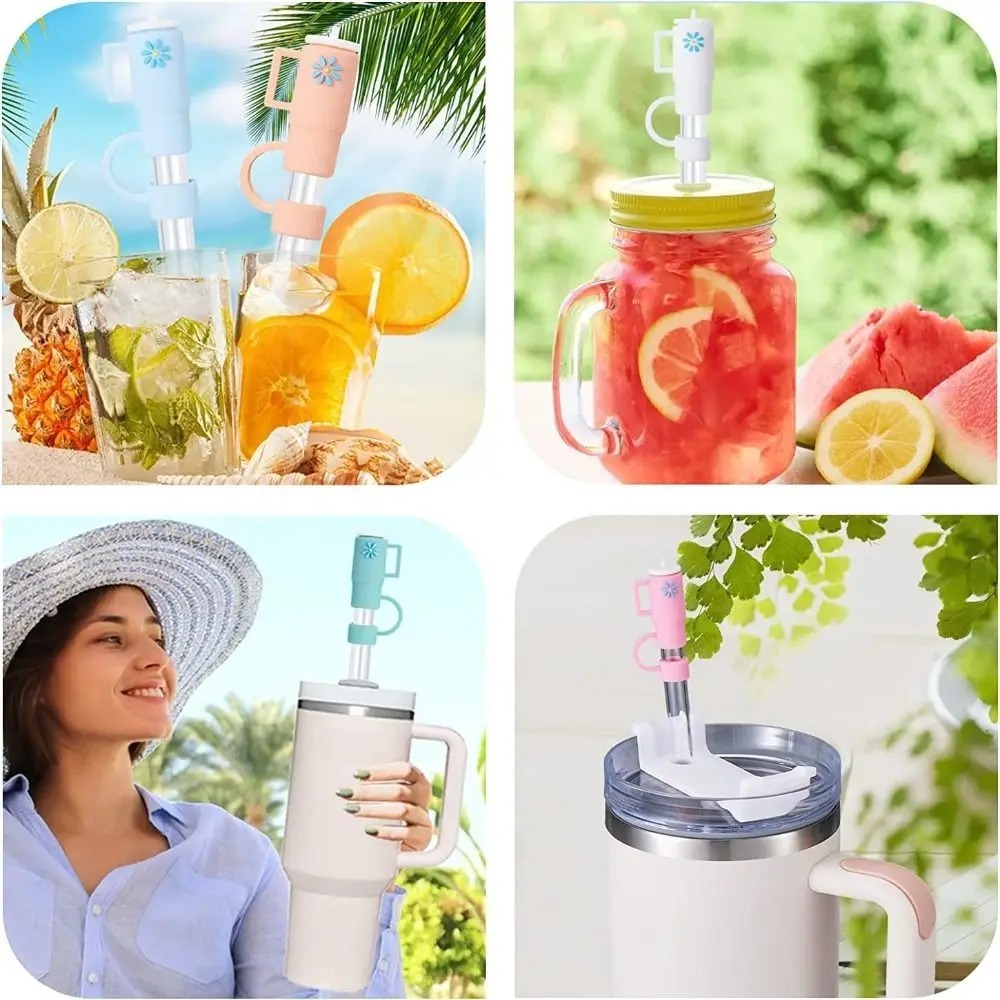 Buy 1 Get 1 Free Cartoon Silicone Straw Plug Set - Image 2