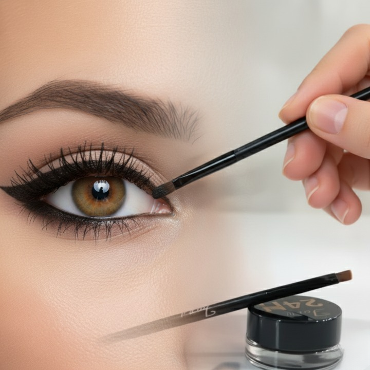 2 Pcs Face It Gel Eyeliner Set Long-Lasting Smudge-Proof Gel Liner In Black And Brown Shades For Perfect Eye Definition And Professional Makeup Look - Image 3