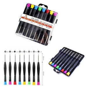 Screwdriver Set 8 in 1 SW?6308A | Mobile Repairing Kit | Torx, Star, Cross & Slotted Screwdrivers