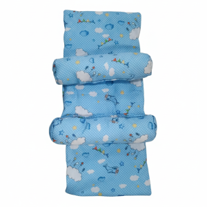 Baby Sleeping Bed Set With Pillow And Side Cushions Soft Cotton Fabric, Comfortable And Breathable Mattress For Newborns And Infants (Random Color)