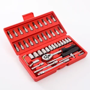 46-Piece Socket Wrench Set  Complete Ratchet & Bit Tool Kit