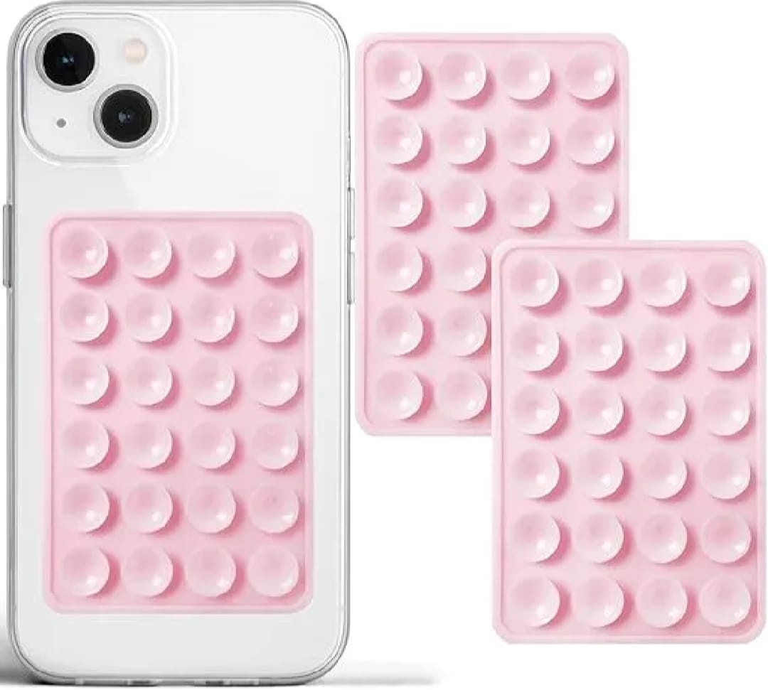 1 PCs Double Side Silicone Suction Pad Phone Holder Self-Adhesive Square Rubber Grip Pad for All Mobiles & Tablets (Random Color) - Image 3