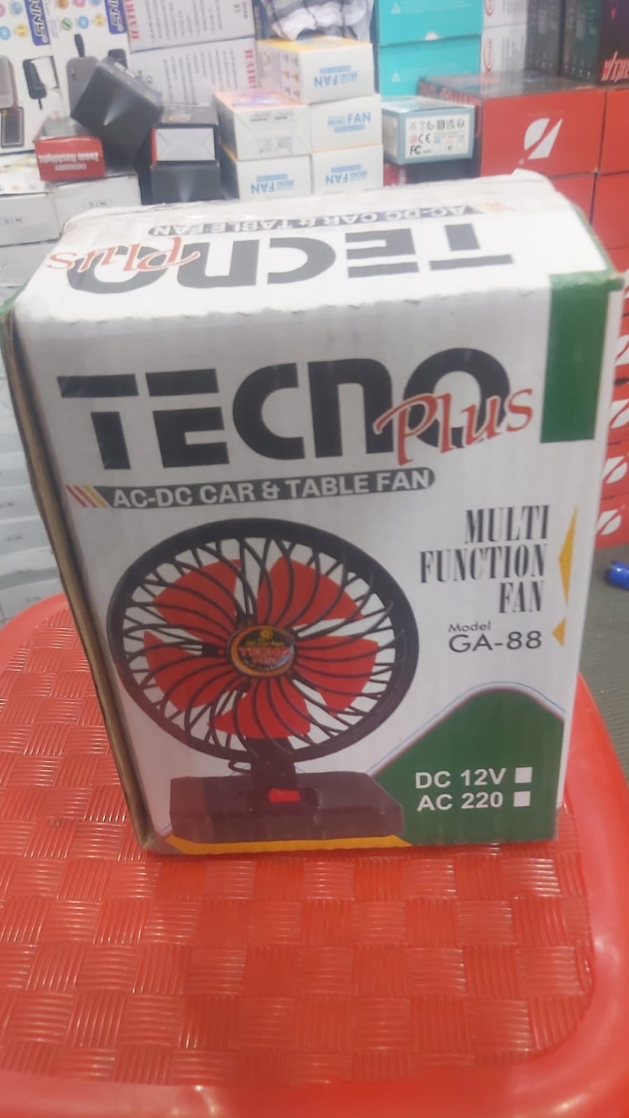 TECNO Plus GA-88 Portable AC/DC Table Fan 12V Car & 220V Home Fan | 8x6 Inches - Image 3