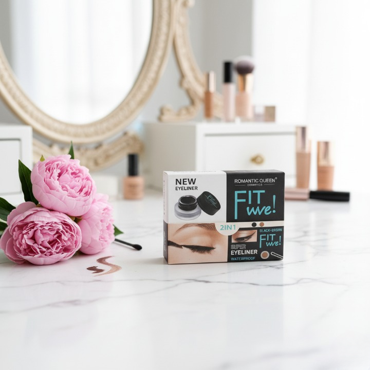 2 Pcs Face It Gel Eyeliner Set Long-Lasting Smudge-Proof Gel Liner In Black And Brown Shades For Perfect Eye Definition And Professional Makeup Look