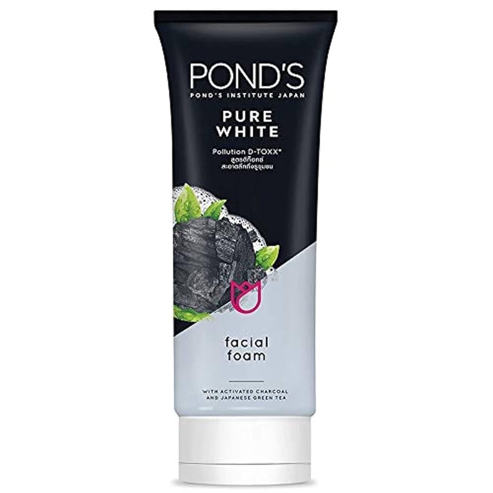 PondÂs Pure White Face Wash with Activated Charcoal  Deep Cleansing & Brightening Daily Face Cleanser (100g) - Image 3