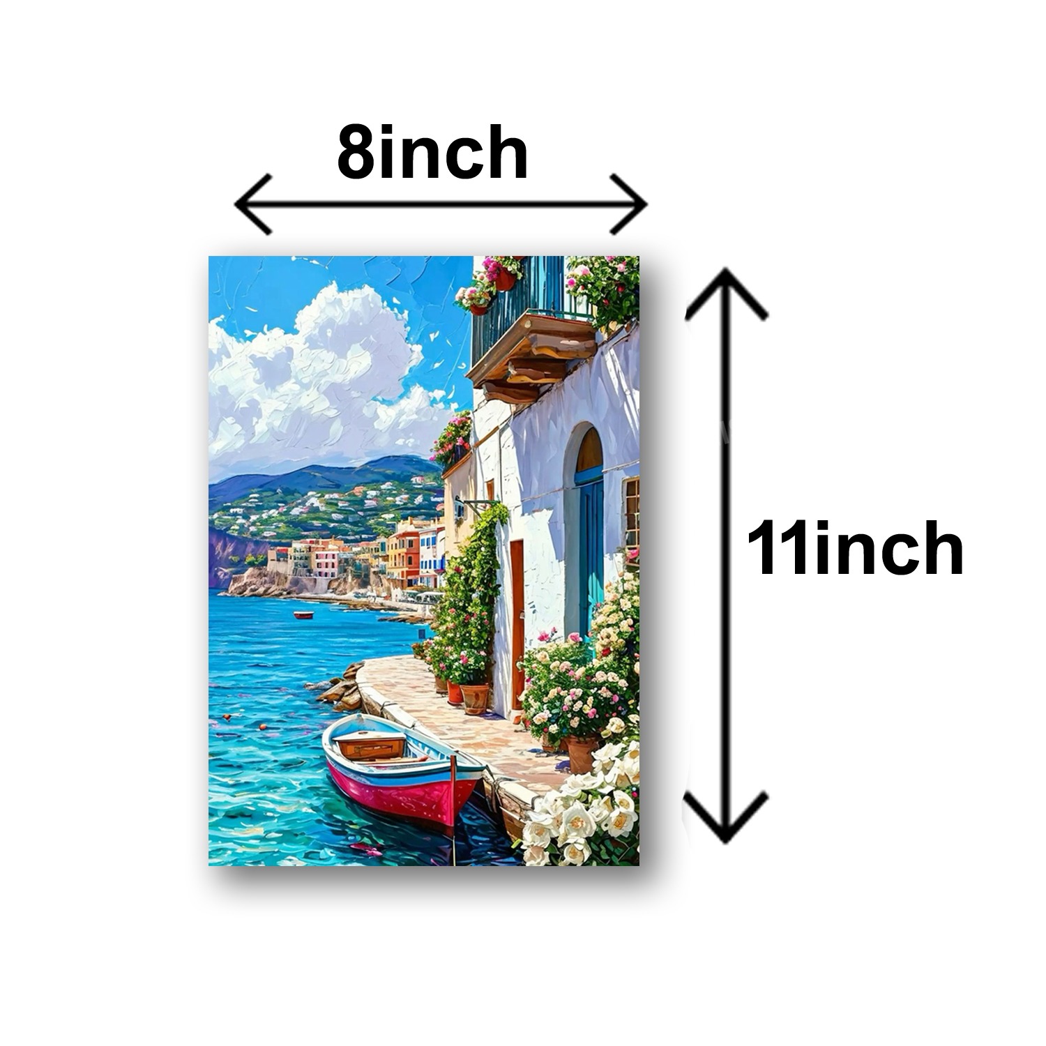Set of 5 italian mediterranean vintage homes aesthetic art themed wall art wooden sticky Phototile frames for wall home and girls room decoration - Image 2