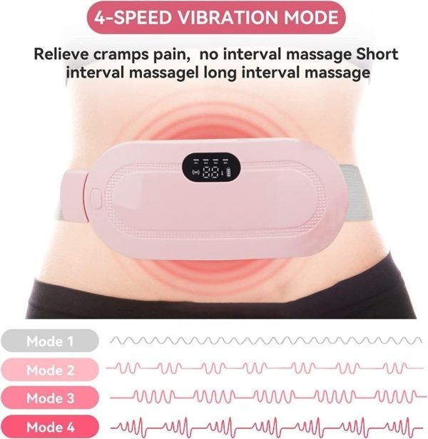 Cramp Relief Belt -Portable Menstrual Heating Pad, Heated Belly Belt For Menstrual Cramp Relief With 3 Heat Levels And 4 Modes, Electric Belt Massage For Women And Girls - Image 4
