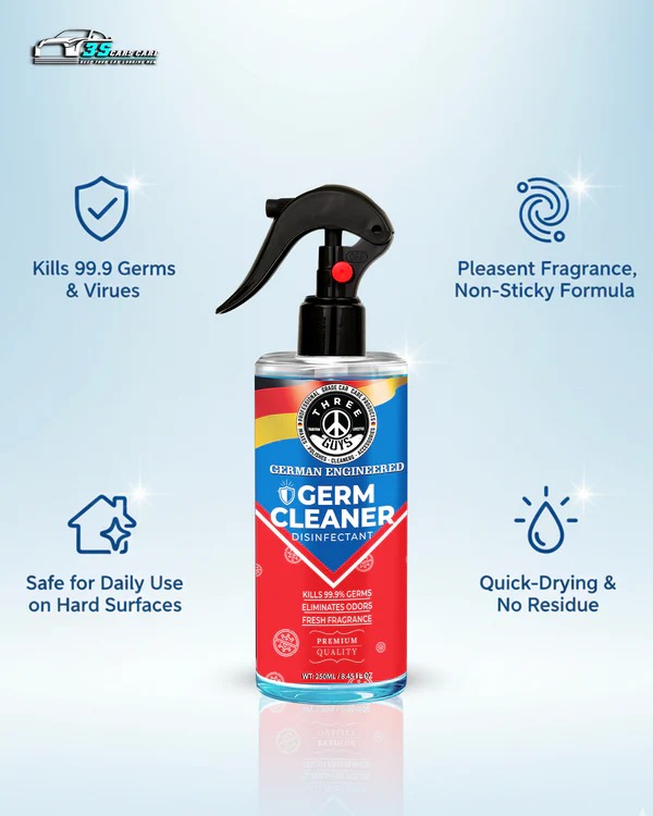 Germ Cleaner Disinfectant Odor Eliminator & Surface Sanitizer | THREE GUYS German Engineered (250ml)