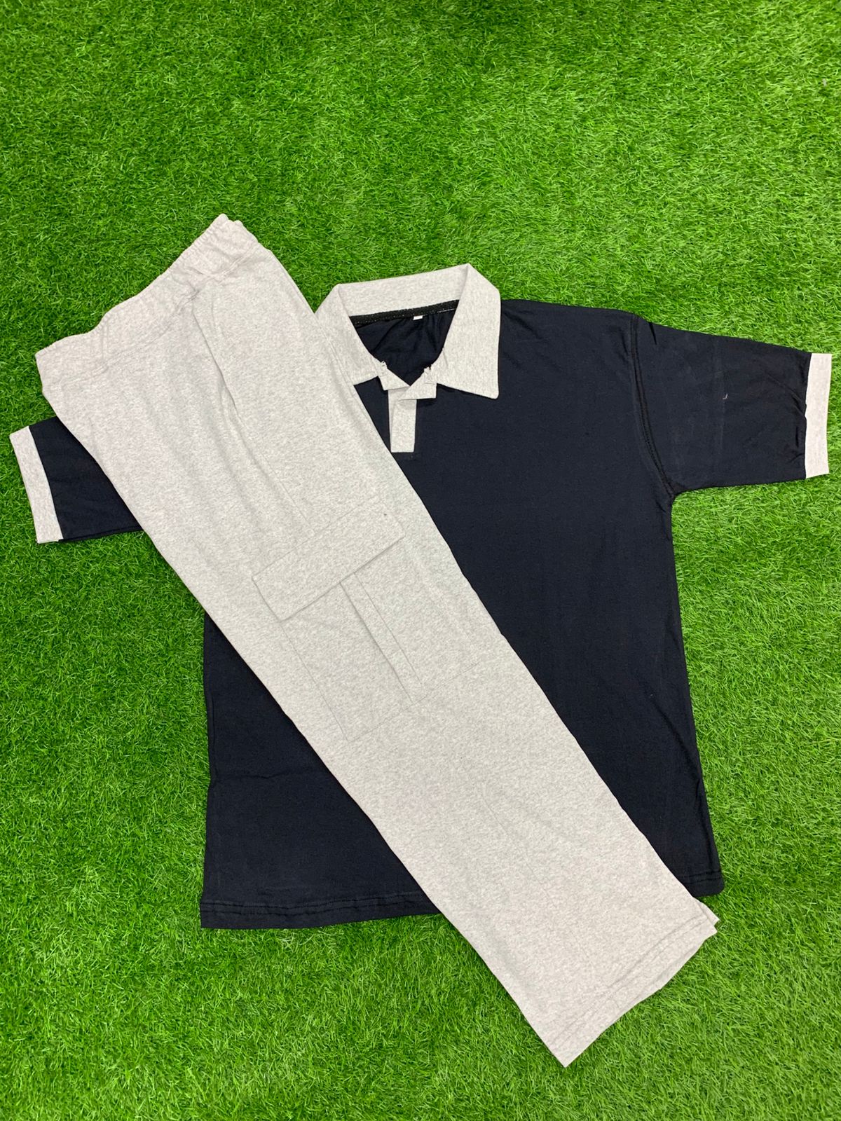 Mens Stylish Track Suit Premium Polo T-Shirt & Soft Cargo Trouser Set - Image 3