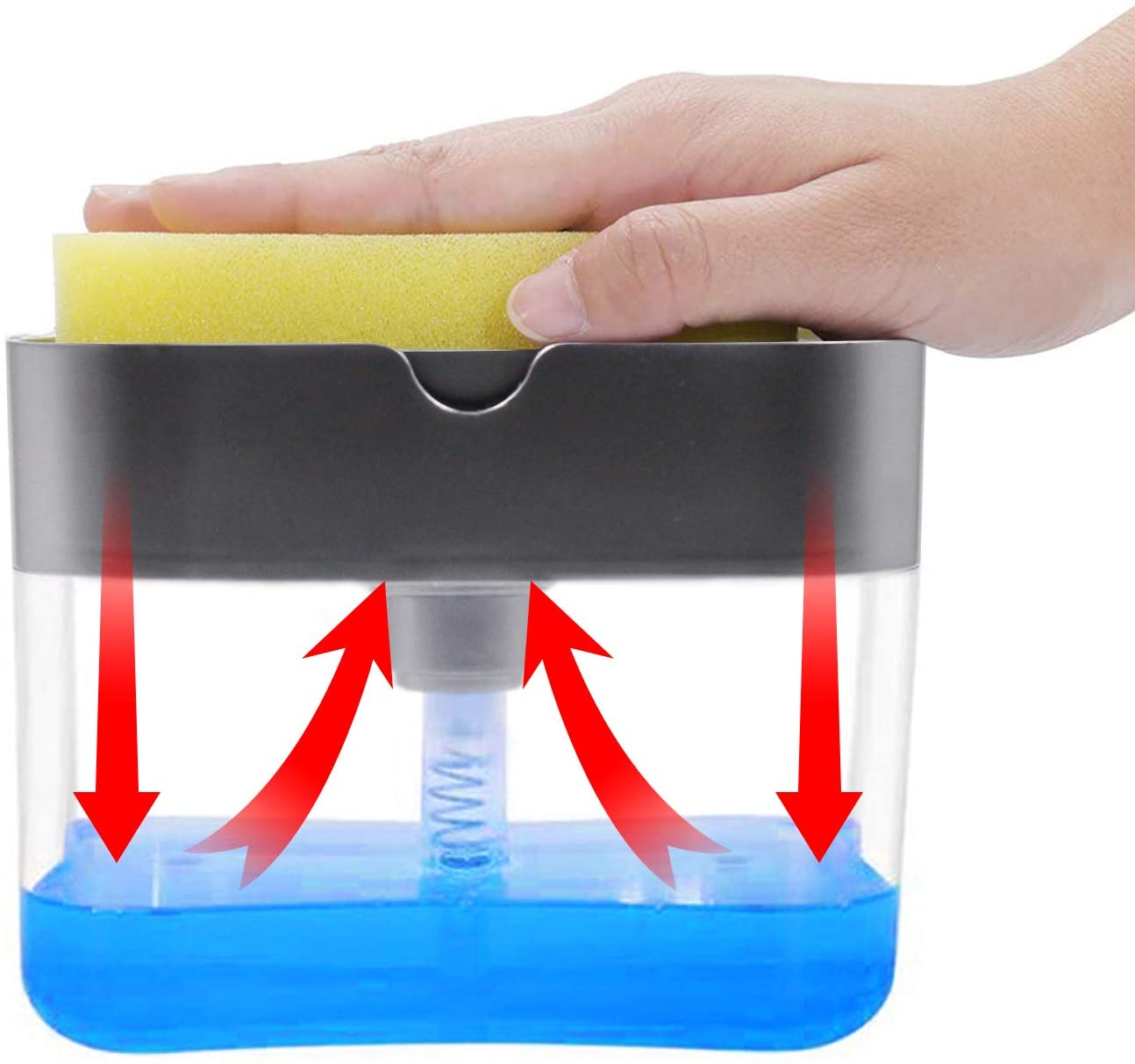 2-in-1 Soap Pump Dispenser with Sponge Holder Kitchen Sink Liquid Soap Dispenser for Easy Dishwashing (Without Sponge) - Image 3