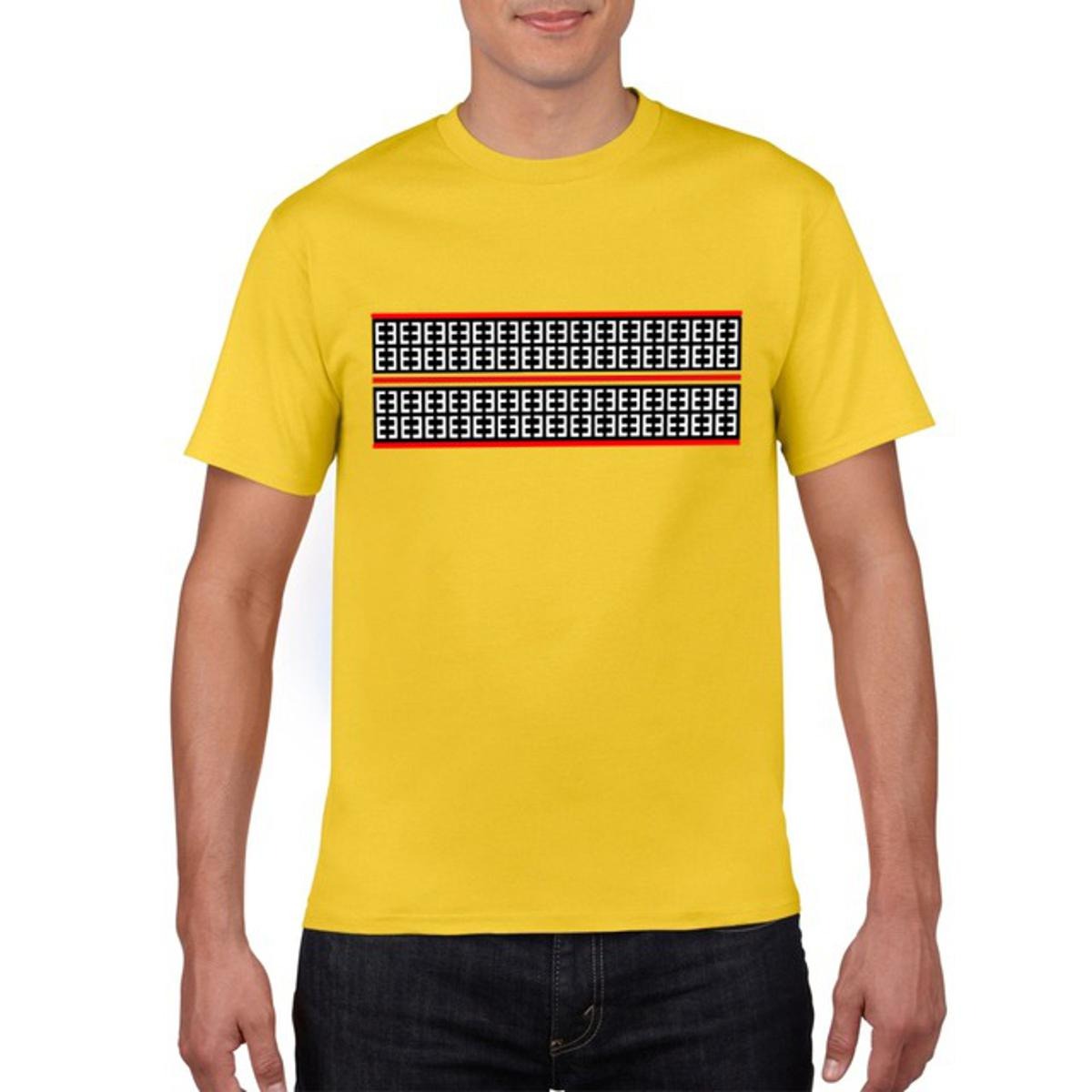 Yellow Half Sleeves Cotton T-Shirt for Men Soft Breathable Casual Round Neck Summer Wear Tee
