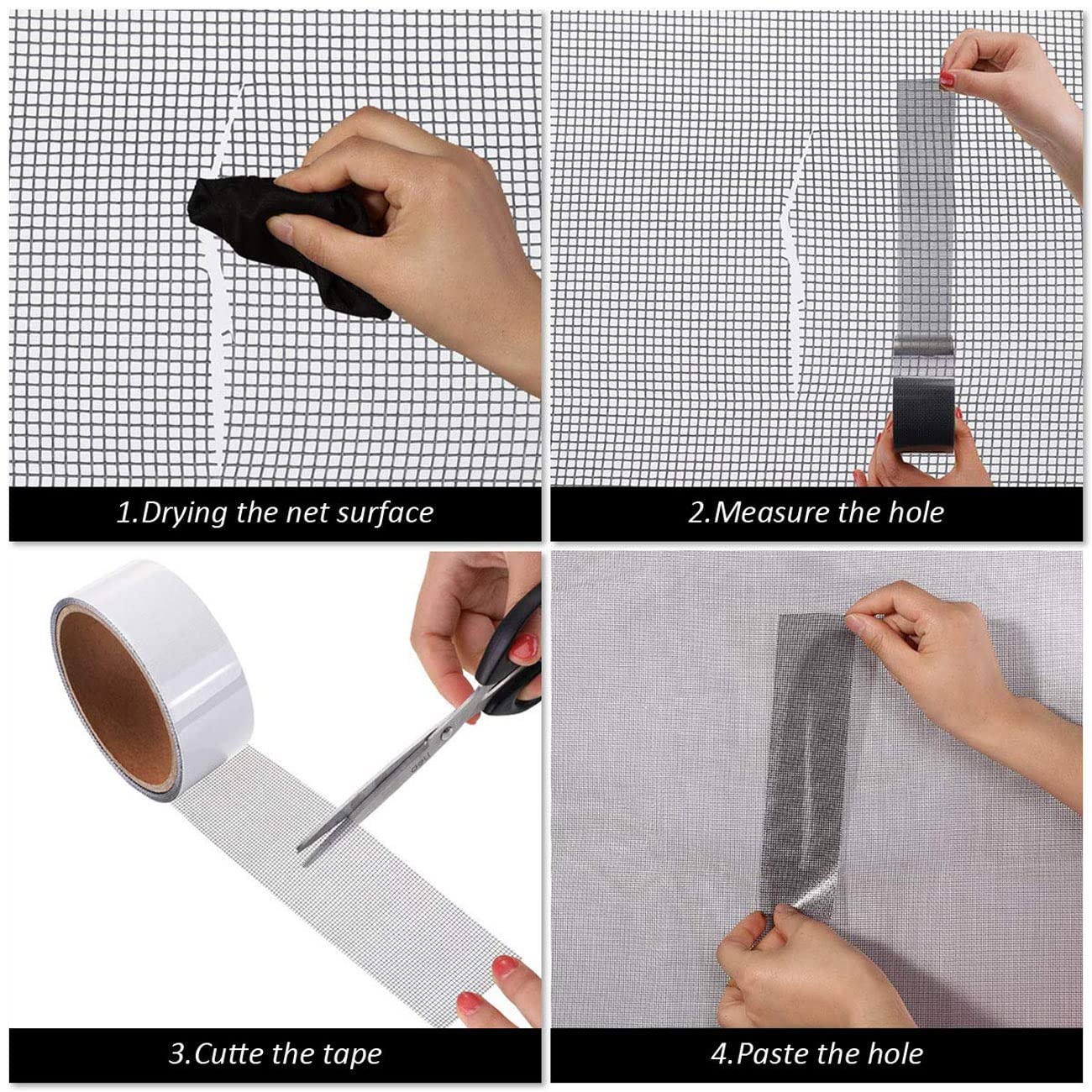 Waterproof Self Adhesive Window Screen Repair Tape Anti Insect Mesh Patch Strong Adhesive 2M Length - Image 4