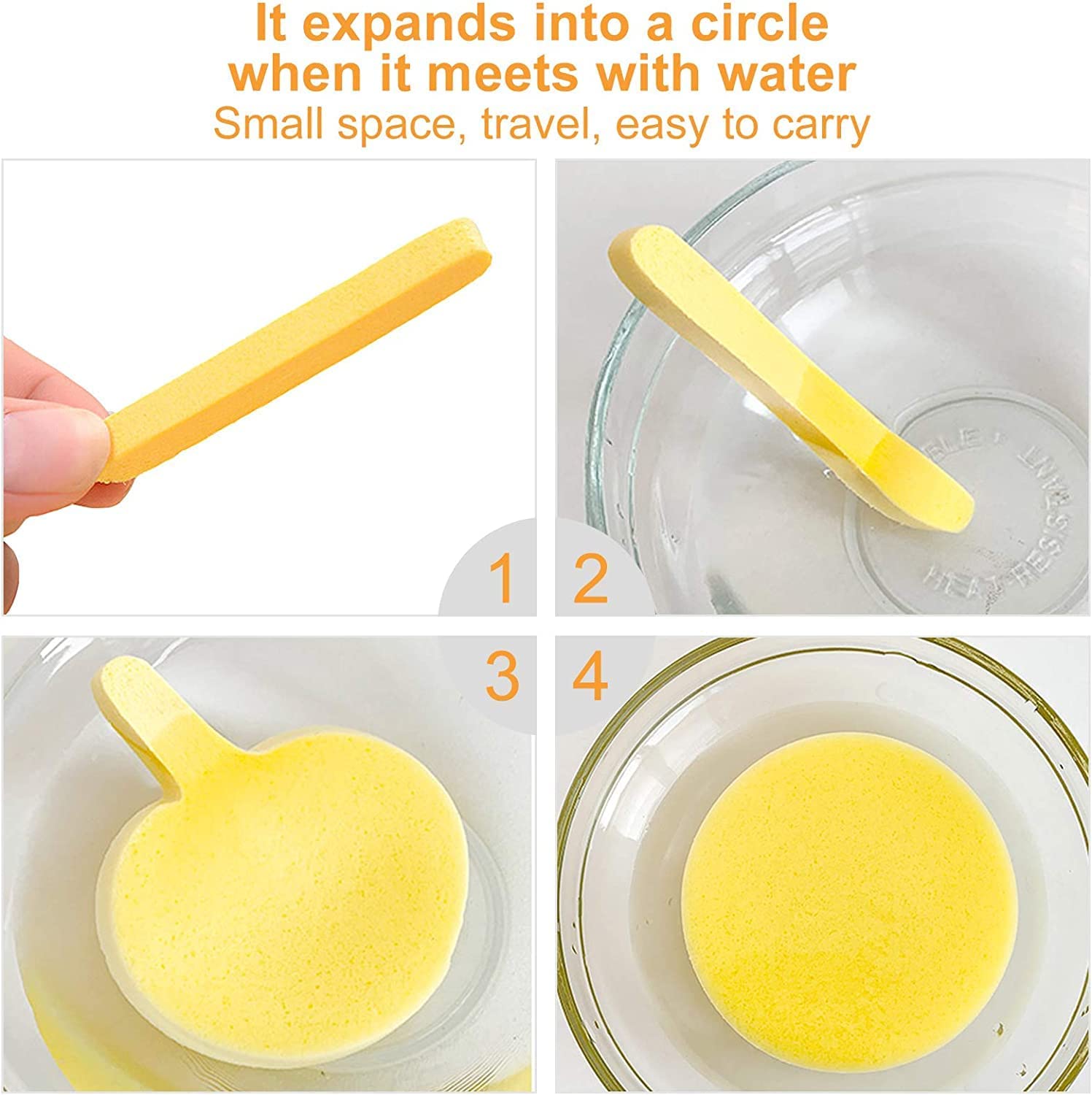 (12 Pcs)Compressed Facial Sponge Face Cleansing Sponge (random color) - Image 2