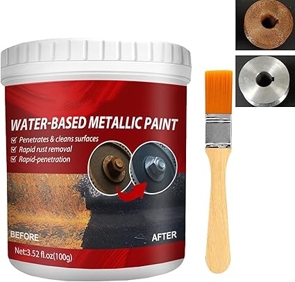 Rust paint Metallic Paint Anti Rust Protection Coating for removing rust from metal (with brush )Steel Box - 300gm - Image 5