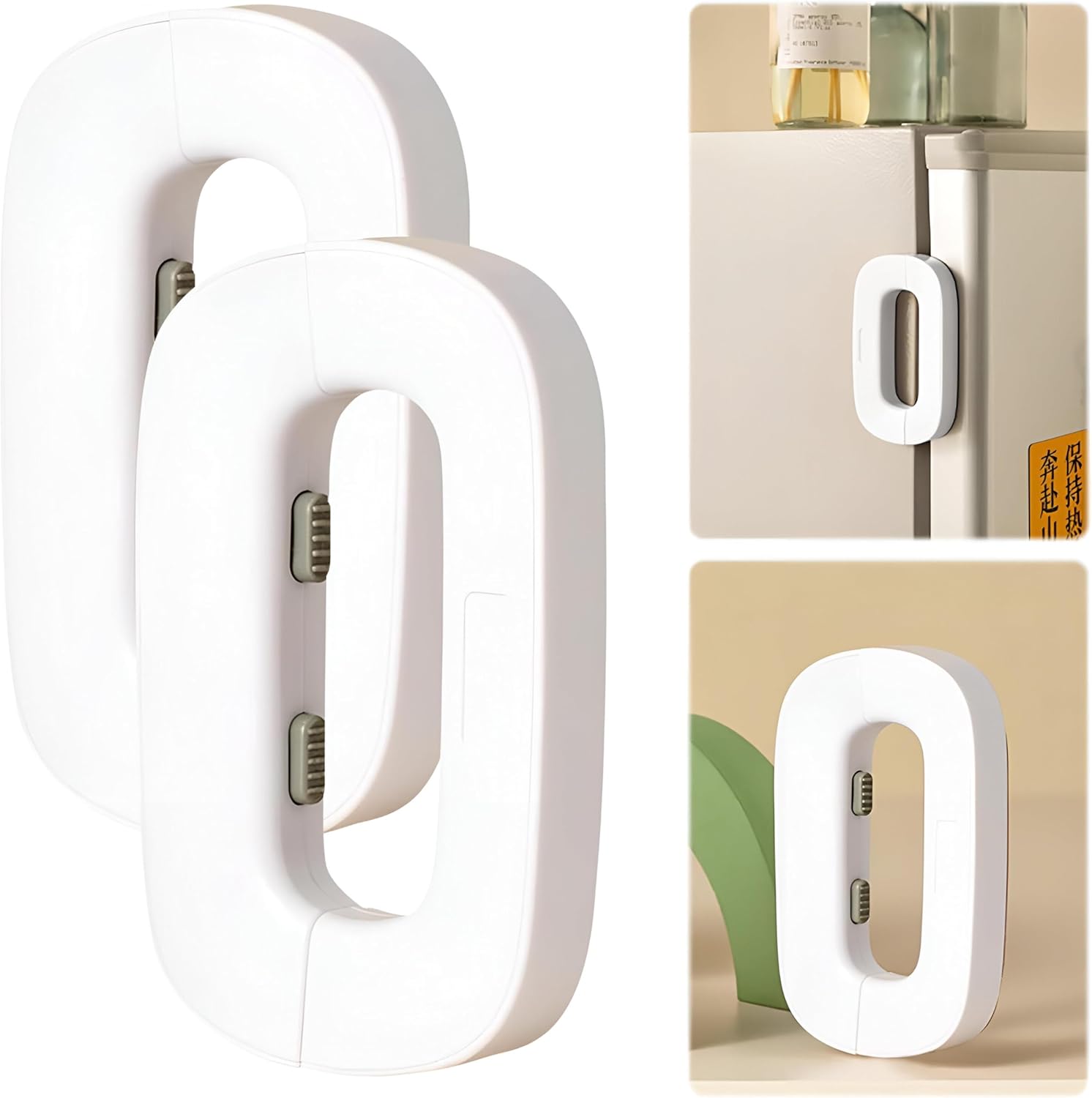 Child Safety Refrigerator Lock Self-Adhesive Fridge & Freezer Door Lock with Double Safety Button Easy One-Hand Use - Image 4