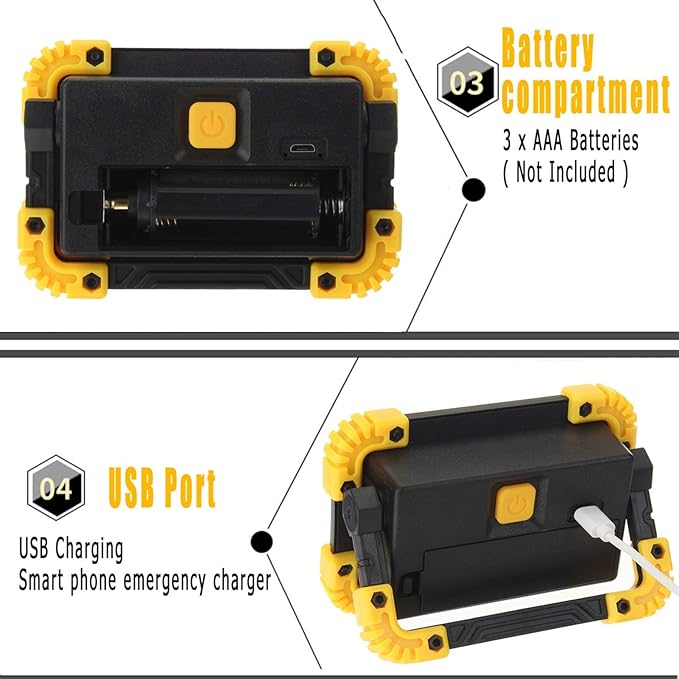 Portable COB LED Floodlight USB Charging Rechargeable Spot Work Outdoor Camping Lamp - Image 3